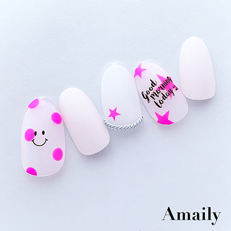 amaily No. 5-34 stars (fluorescent pink)