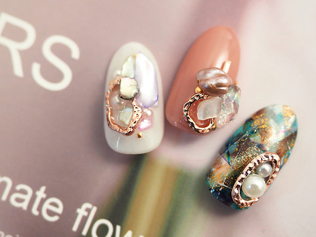 Nail Accessories Double Cross Pink Gold