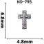 Lady Grace Nail Accessories ND795 silver  6.8mm × 4.8mm 10p