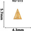 Lady Grace Nail Accessories  ND073 Gold  10P 5.7mm x 4.3mm