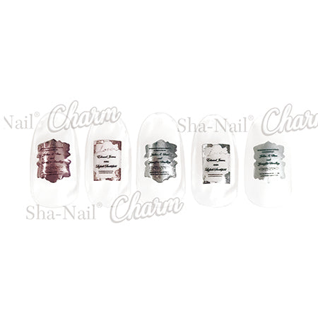 Sha-Nail Charm Sticker Elegant Label Silver CH-006S