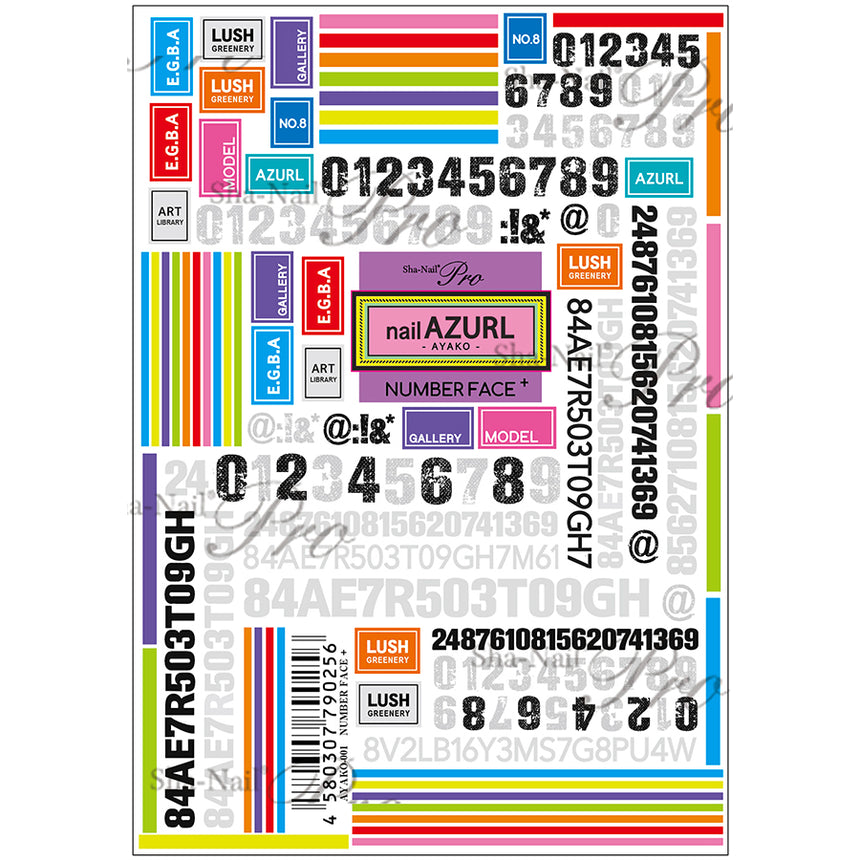 Sha-Nail Pro AYAKO-001 Number Face Plus 85mm x 123mm