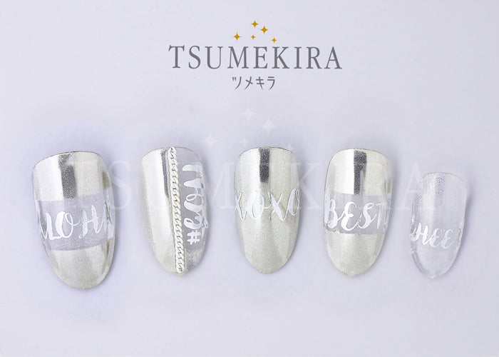 Tsumekira JUNX Produce 3 Word Patten White Gold