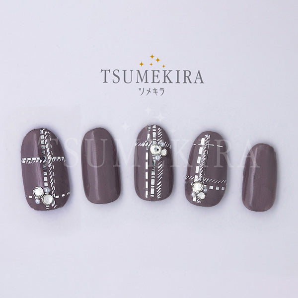 Tsumekira dotted line silver  SG-TEN-101