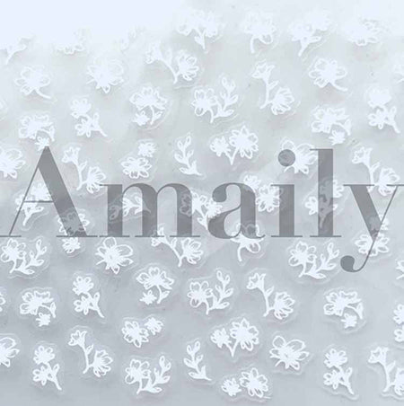 Amaily nail seal  No. 3-25 Petit flower (white)
