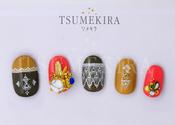 Tsumekira Vicky Wu Produce 6 Aztec Art  White NN-VIW-108