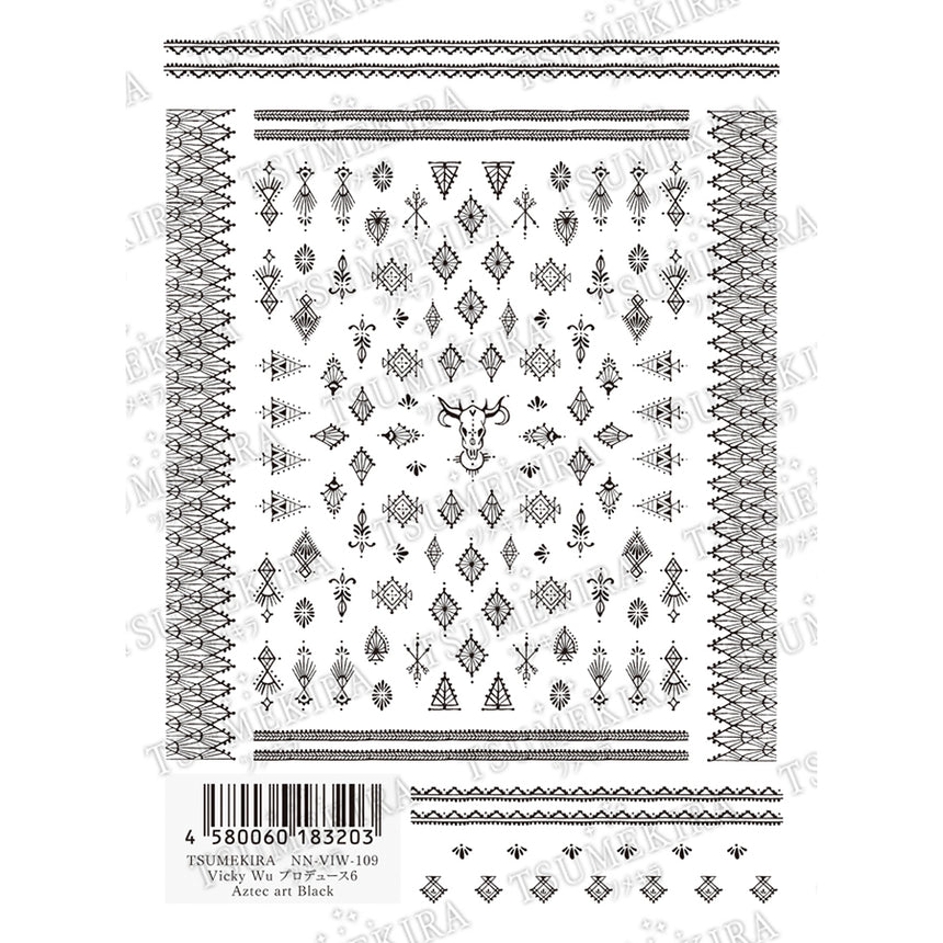 Tsumekira Vicky Wu Produce 6 Aztec Art  Black NN-VIW-109