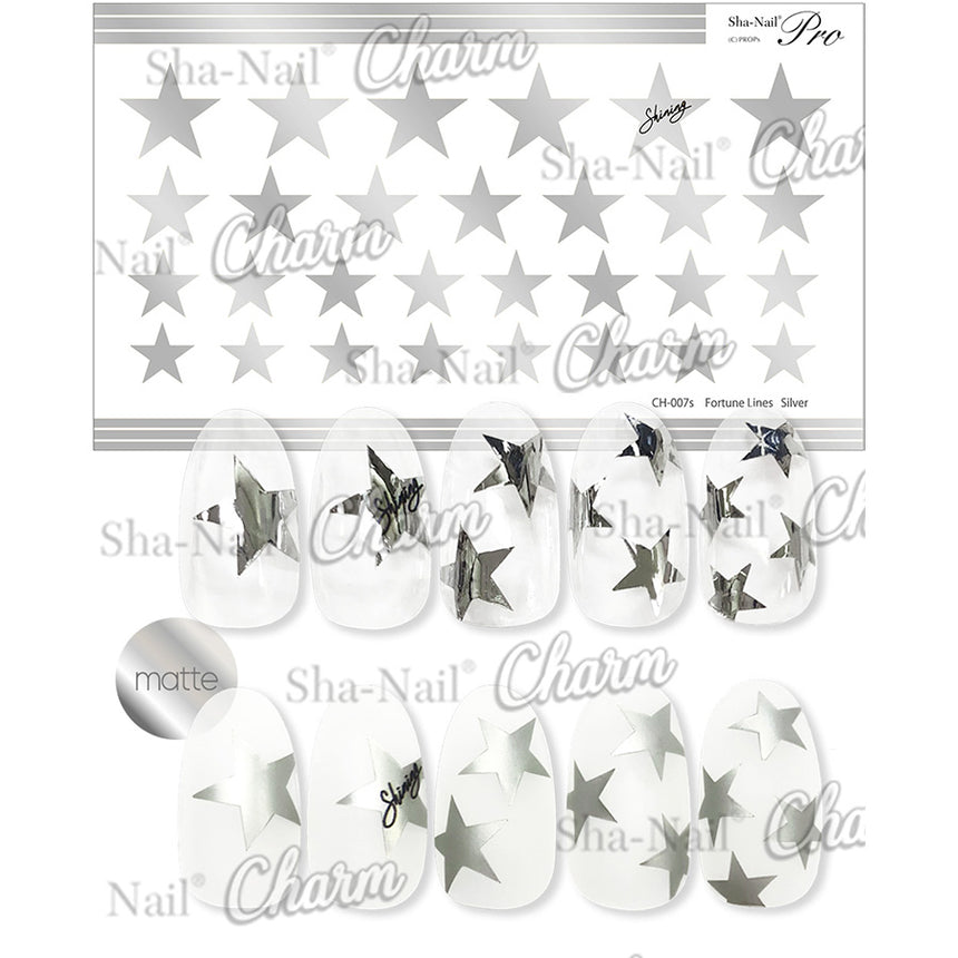 Copy Nail Charm   Brilliant Stars Silver CH-008s