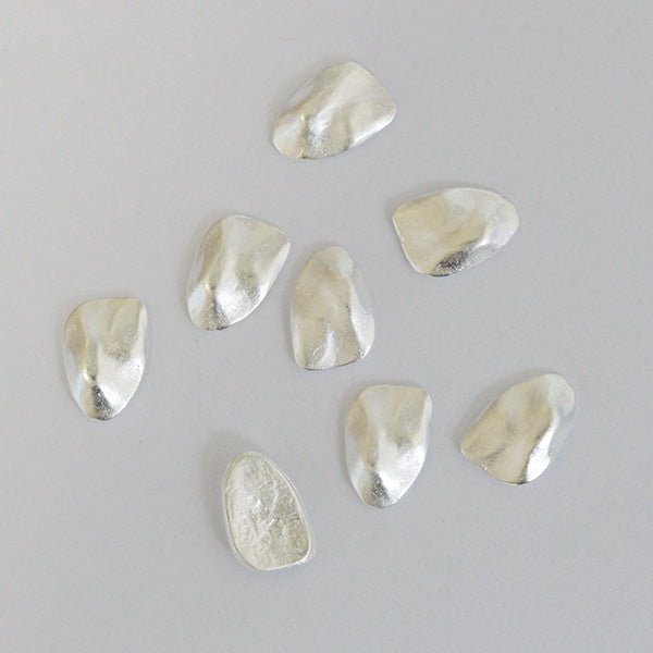 Donaclassy matte metal plate petal Matte Silver 8P  7mm in length X 7mm in width