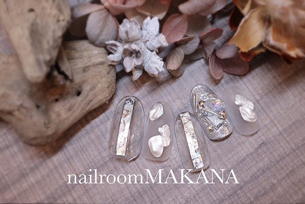 Donaclassy matte metal plate petal Matte Silver 8P  7mm in length X 7mm in width