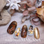 Donaclassy matte metal plate beans Matte Gold 8P 7mm in length X 5mm in width