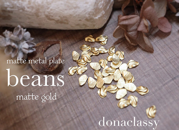 Donaclassy matte metal plate beans Matte Gold 8P 7mm in length X 5mm in width