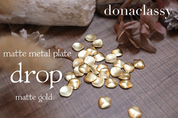Donaclassy matte metal plate drop Matte Gold 8P  7mm in length X 5mm in width