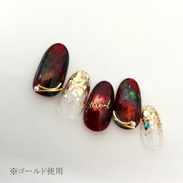 SHAREYDVA Nail Parts Line Ring  Gold 5P