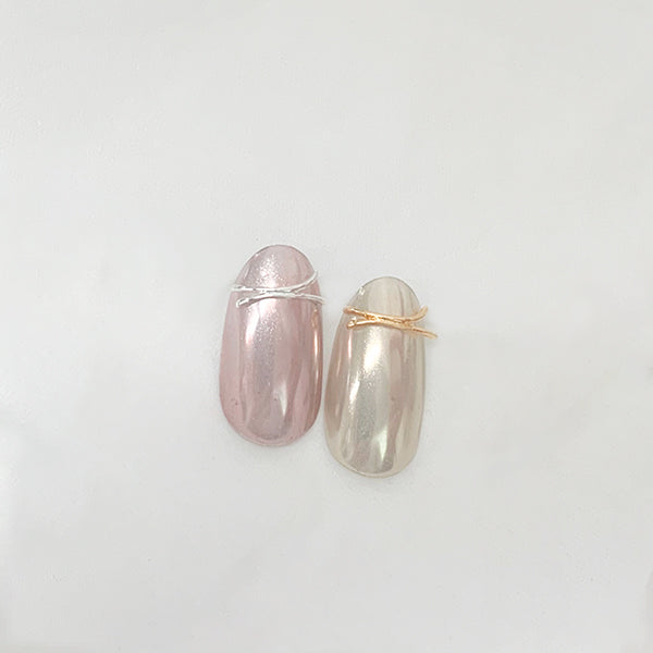 SHAREYDVA Nail Parts Line Ring  Gold 5P