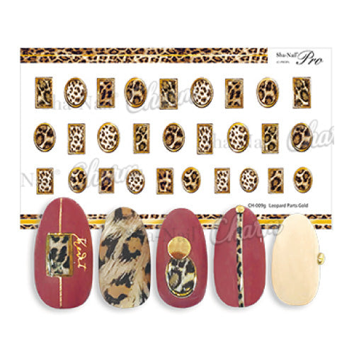 Copy Nail Charm  Leopard Parts Gold