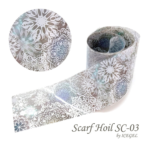 ICE GEL scarf foil  SC03 White Snow
