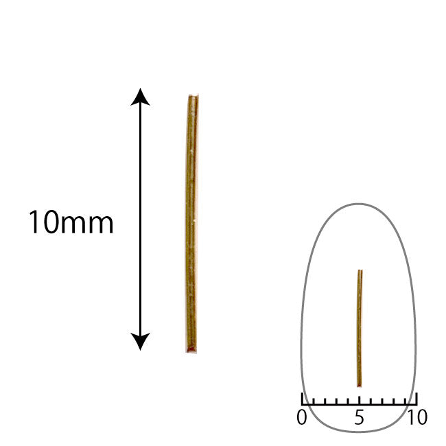 Lady Grace Nail Accessories ND021-1 Gold 10mm x 0.5mm