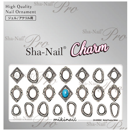 Sha-Nail Charm  Metal Frame Silver