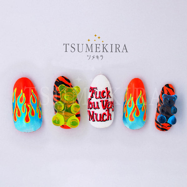 Tsumekira [noble] Produced by BritneyTOKYO  Blaze Blue  46mm x 88mm