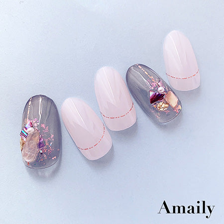 Amaily nail seal  No. 9-14 Decorative line (PG)  55mm length x 85mm width