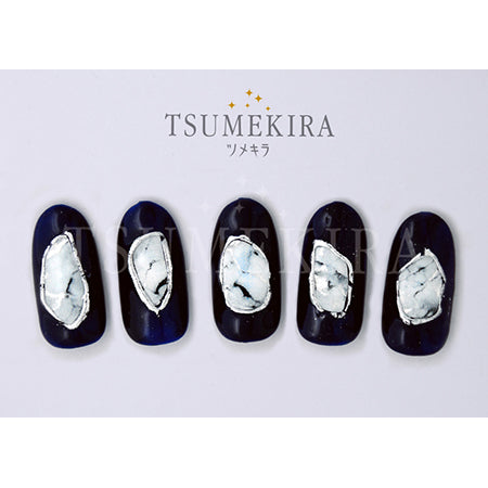 Tsumekira [noble] marble parts  white x silver NO-MAR-101