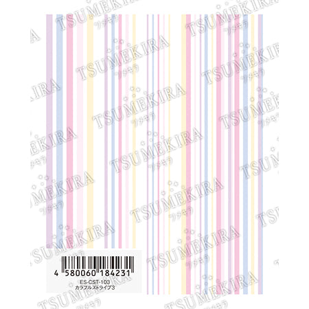 Tsumekira es Colorful Stripe 3 ES-CST-103  97mm x 78mm 1P