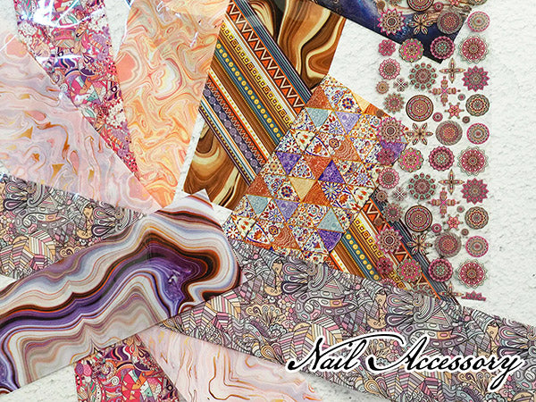 Nail accessories art film Scarf pattern pink
