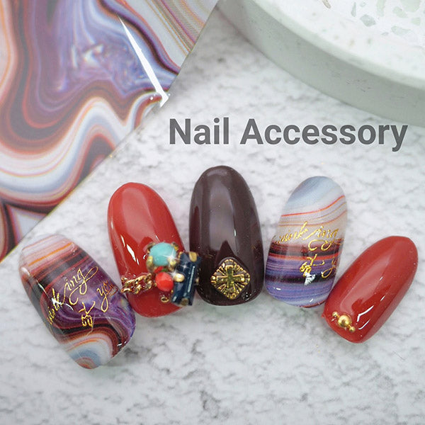 Nail accessories art film Earth color marble
