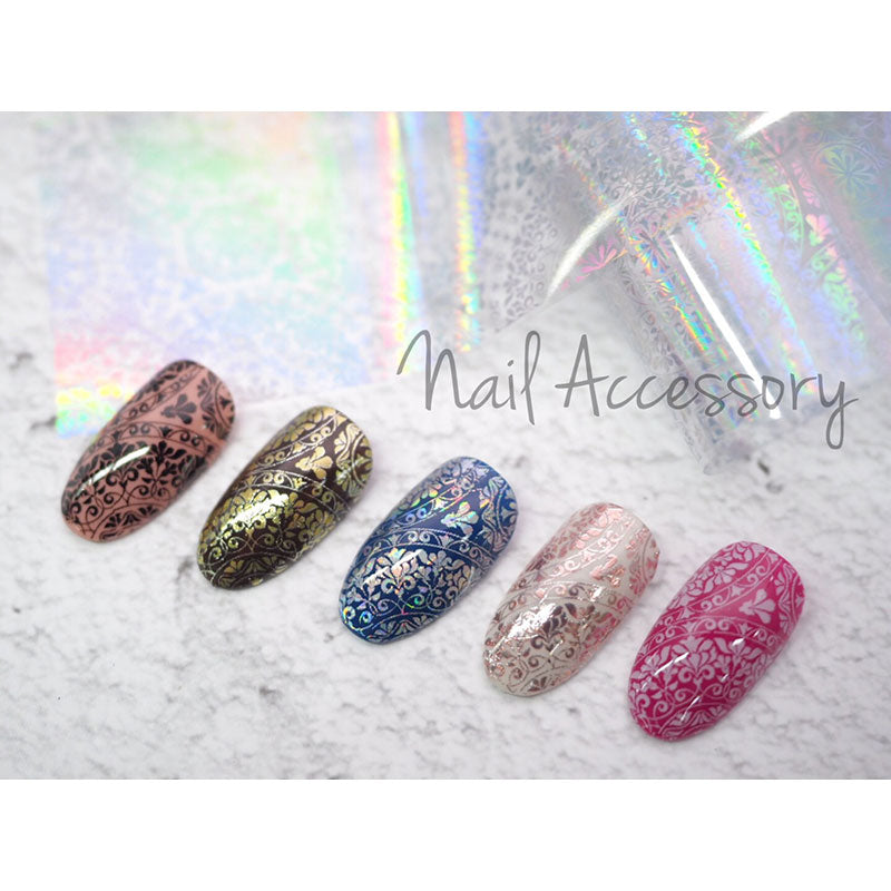 Nail accessories art film Damask B Black