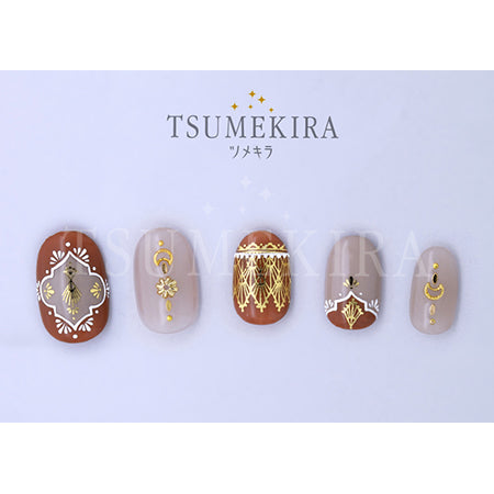Tsumekira Vicky Wu Produce 6  Aztec art Gold