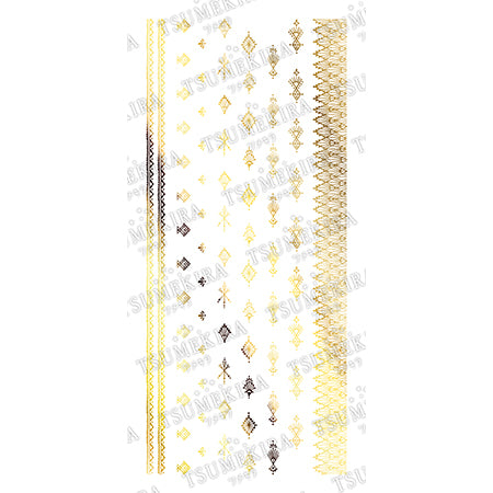 Tsumekira Vicky Wu Produce 6  Aztec art Gold