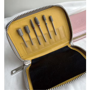 BEAUTY NAILER zipper nail bit case Light gray HM-2