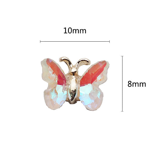 Nail accessories Crystal Papillon  White aurora  8mm x 10mm x 4mm  4P