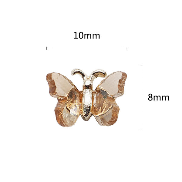 Nail accessories Crystal Papillon  Champagne 8mm x 10mm x 4mm  4P