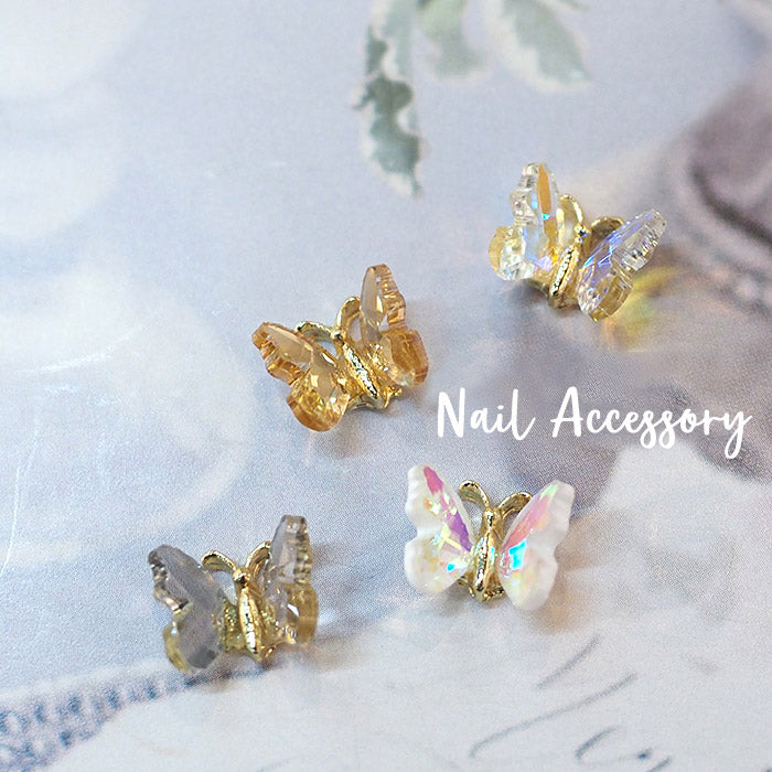 Nail accessories Crystal Papillon  White aurora  8mm x 10mm x 4mm  4P