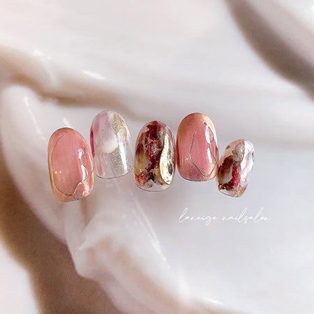 Bonnail x rrieenee teardrop Pink gold   6P Length 11 mm x width 3 mm x thickness 1 mm