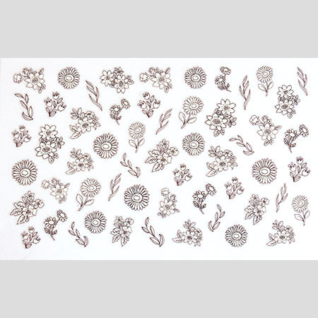 Amaily Nail Stickers  No. 3-27 Fancy Flower (White)