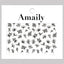 Amaily Nail Stickers No. 3-29 Classical Flower (Black)