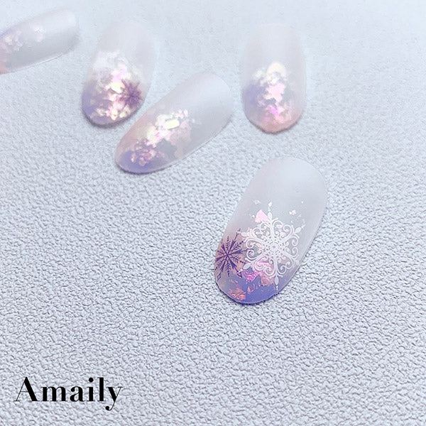 Amaily Nail Stickers No. 3-33 Snowflake 2 (white)