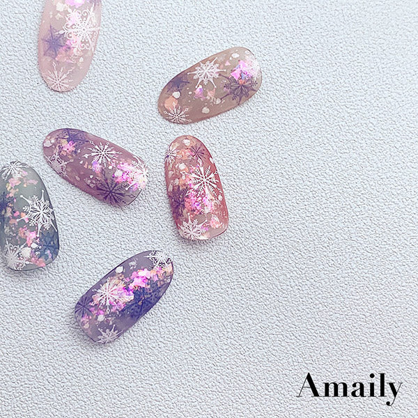 Amaily Nail Stickers No. 3-34 Snowflake 2 (color)