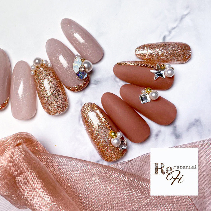 Bonnail x Rrieenee Products ReFi Material Glitter Series  Misty Rose