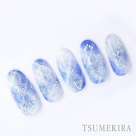 Tsumekira colors nail Yuu Produce 2  Embroidery Lace2