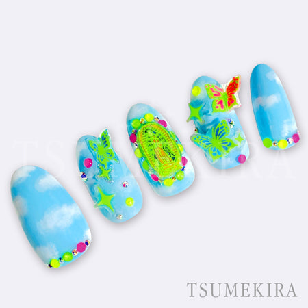 Tsumekira Britney TOKYO Produce 8  Carnival Neon Green SG-BTK-123