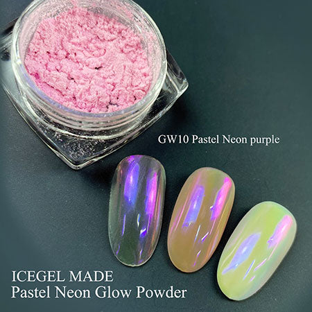 ICE GEL Glow Powder  Pastel Neon Purple GW10