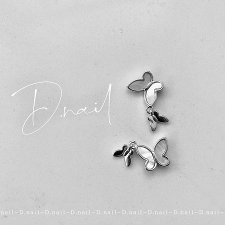 + D D.nail Butterfly Parts  Silver 2 pieces