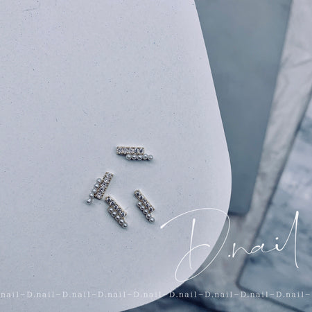 + D D.nail Stick Crystal Pearl  Silver  2 pieces