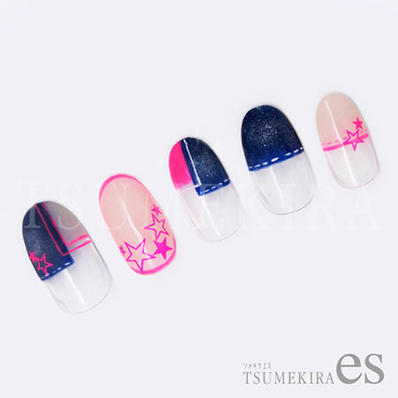 Tsumekira es Neon Star  Neon Pink
