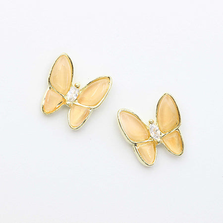 MATIERE Gold Frame Butterfly Parts  Apricot 2p