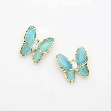 MATIERE Gold Frame Butterfly Parts Blue 2p